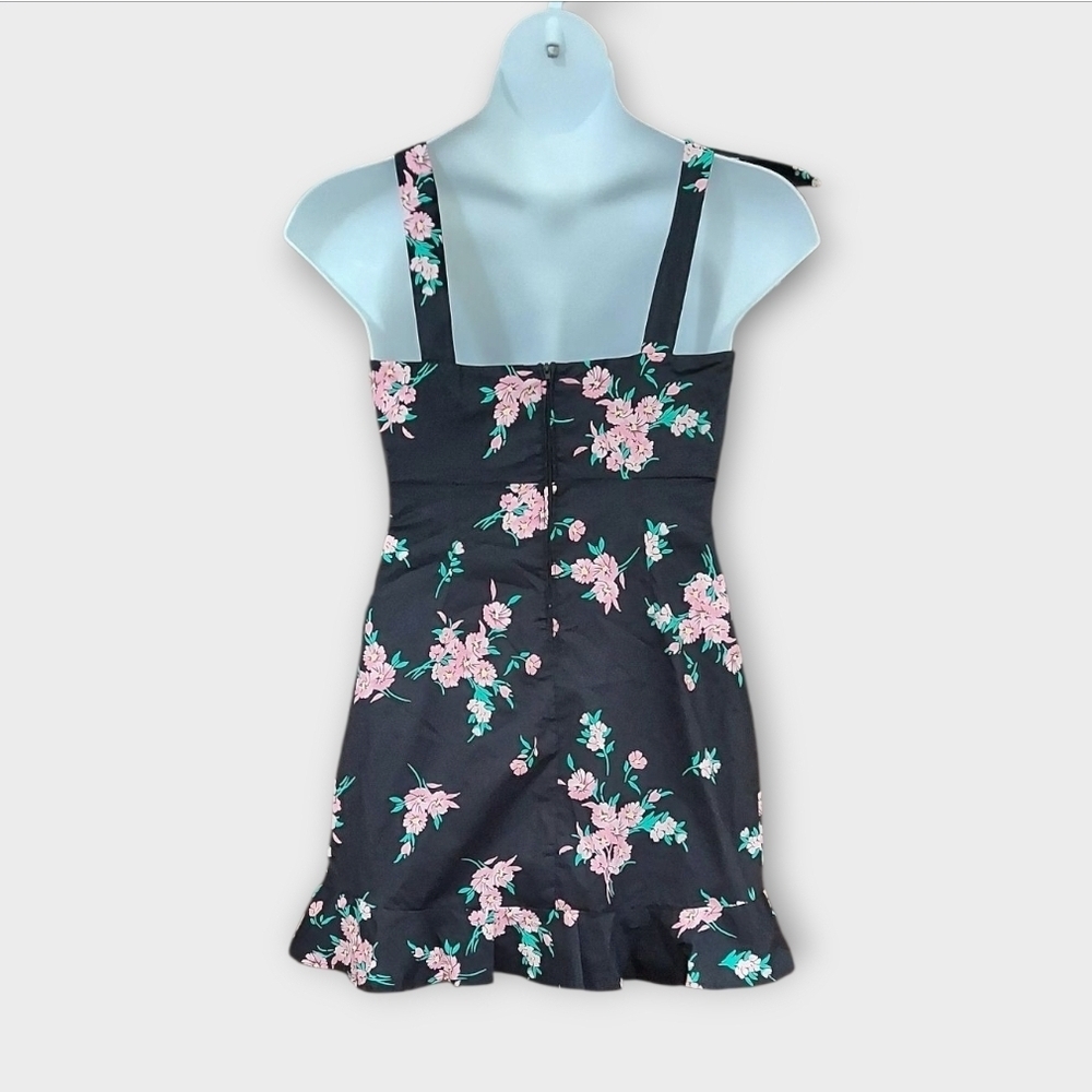 NWT B. Smart Black Dress with Pink Floral Design ~sz 11 - Picture 6 of 7